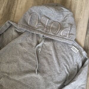 Polo Ralph Lauren Lt Gray Pullover Hoodie Sweatshirt Men's XS Embroidered Hood